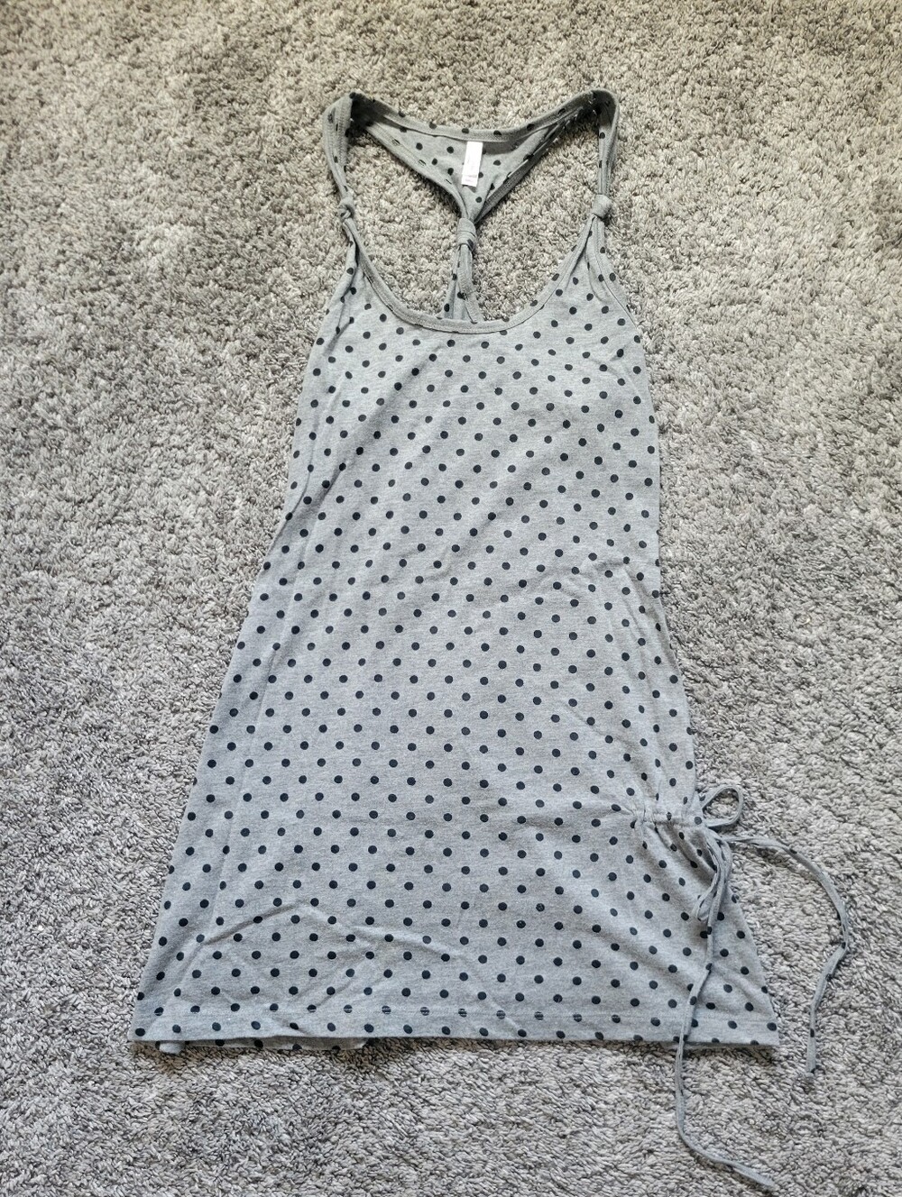 Gray Polka Dot Racerback Dress Size Small